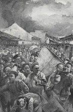 1901 Harper's China Boxer Rebellion Crowd Scene Print Asia Military Illustration picture
