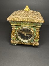 Classic Treasures Cane Clock Jewelry Trinket Box Ornate Resn Vintage Table Decor picture