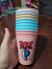 Vintage 1987/ 1988 FooFur Drinking Cups Colors Rare Version Lot Of 10 Total LM2 picture