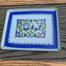 Vintage Handmade Austria Steinbock Enamel Metal Dish picture