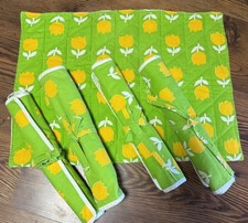 VTG Set Of 4 Placemats, Napkins(3), & Hot Pad Camping PicknickGreen Retro Rollup picture