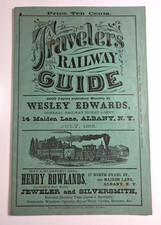1878 Travelers Railway Guide Albany New York RR timetables Chicago Burlington RR picture