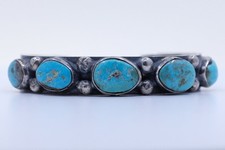 Sterling Silver Turquoise Navajo Cuff picture