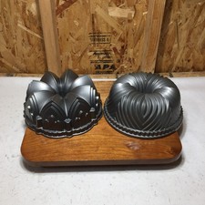 2 Nordic Ware Bundt Cake Pans Lovely Cathedral and Bavaria Fluted 10 Cup USA picture