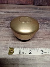 Vintage Solid Brass Lidded Round Rice or Trinket Bowl Dish Decor picture