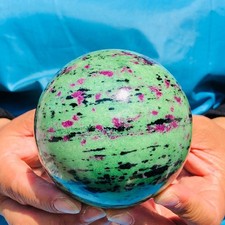 2 pieces 4.57LB Natural Red and Green Treasure Ball Quartz Crystal Healing 5176 picture