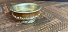 Antique Tibetan/Himalayan burlwood Silver Armored W/repoussé Jha Phor Tea Bowl  picture