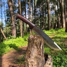 Hand Forged Carbon Steel Hunting Knife | Handmade Machete Kukri Knife With Cover picture