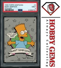 BART SIMPSON PSA 9 1990 Topps The Simpsons Sticker Don't Have a Cow Man #4 picture