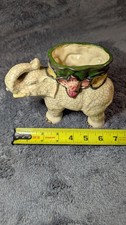 Vintage Made in Japan Crackle Glaze Elephant Planter Ceramic 6.5