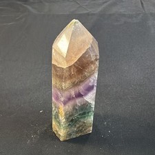 503g Natural Fluorite Obelisk Gem Quartz Crystal Wand Point Cut Stone G3 picture
