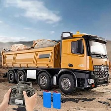 1:14 Scale RC Dump Truck with 2 Batteries, 4WD 2.4Ghz RC Truck with Trailer, ... picture