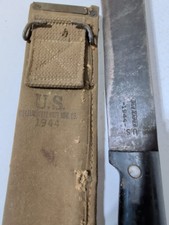 Original 1944 U.S. Army True Temper Machete w/Canvas Sheath USA Made  picture