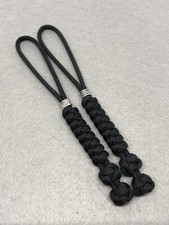 550 Paracord Knife Lanyard 2pk Jet Black Snake Knot With Metal Bead picture