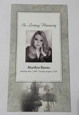 Marilyn Burns Funeral Memorial Program 2014 Texas Chain Saw Massacre TCM Rare picture