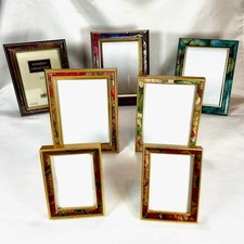Lot of 7 VTG Abstract Floral Picture Frames 3.5 x 5 / 5 x 7s 80s/90s CottageCore picture