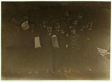 Photo:Bridgeport Connecticut Newsboys 1909 Boys Newspaper Sellers Steps picture