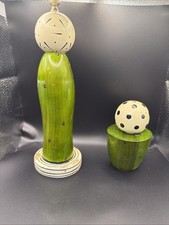 Robert Wilhelm Vintage Wooden Pepper mill & Salt Shaker Set, Dated And Signed picture