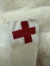 Vintage American Red Cross Uniform Scarf Kerchief White Sheer Red Cross Emblem picture