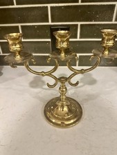 Vintage Baldwin Brass 3 Arm Candle Holder 9 Inch Candelabra picture