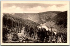 View Forested Hills Valley Höhenluftkurort Frauenwald Stamp RPPC Postcard picture
