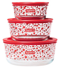 Supreme New Set of 3 Pyrex Bowls FW23 Red picture