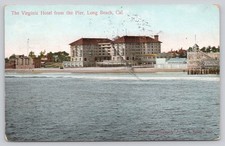1910 Long Beach CA Virginia Hotel from Pier Postcard Rieder Germany picture
