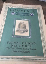 1921 Hotel Texas Fort Worth Grand Opening Souvenir Booklet Program JFK History picture