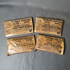 1920's Putnam Fadeless Dyes NOS Package Ecru, Gold Color Unopened Envelopes 4 picture