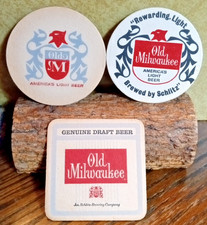 Old Milwaukee Beer Coaster's ... vintage  1962, 64, 68 ... 3 Lot ... picture