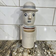 Abstract Funny Man Statue With Hat 9” Tall Base 2 5/8” Appears Signed on Bottom picture