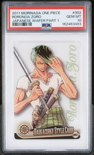 2011 ONE PIECE MORINAGA JAPANESE WAFER PART 1 #002 RORONOA ZORO PSA 10 picture