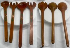 VINTAGE BEAUTIFUL LOT OF (7) LARGE CARVED WOOD SPOONS (Min 13.6