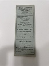 Stamford  New Canaan Connecticut Assessment Brochure - 1930 - Rare Old List picture