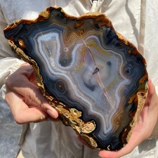 3.7lb Natural Brazilian striped agate rough mineral specimen healing picture