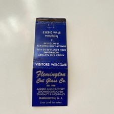 Flemington Cut Glass Co. Flemington NJ Vintage Matchbook Cover TMB54-3 picture