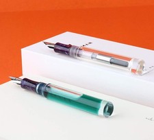 Mini Fountain Pen with Medium Nib, Clear Acrylic Resin, Eyedropper & Converter picture