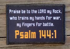 Psalm 144:1 Morale Patch Hook & Loop Christian Bible Scripture Tactical 2A Gear picture