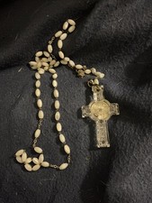 Vintage Waterford Crystal Rosary Celtic Cross, Mother of Pearl Beads Gently Used picture