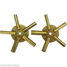 Clock Winder Winding Set of 2 Key BRASS Even & Odd Numbers Universal Mantle picture