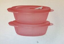 2 Tupperware Microwave Safe Small Round Crystalwave PLUS 2.5 Cup Container New picture