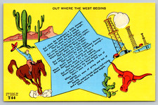 c1940s Out Where the West Begins Milwaukee WI Linen Postcard picture