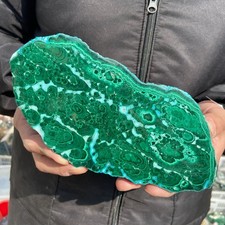 700g  Natural malachite crystal partially polished mineral specimen picture