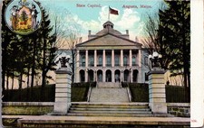 Augusta Maine State Capitol Building Vintage Postcard C. E. Wheelock Co. picture