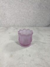 Vintage Cranberry Frosted Glass Tulip Candle Holder picture