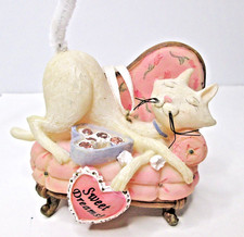 Vtg Sweet Dreams Sleeping Cat on Sofa Box of Chocolates Figurine Chocoholic picture