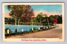 Kalona IA-Iowa, Scenic Greetings, Roadway, Antique, Vintage c1948 Postcard picture