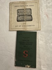 Vintage 1947 Singer 221-1 Featherweight Sewing Machine Manual & Attachments picture