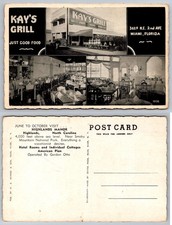 Kay's Grill Miami Florida Restaurant Exterior Interior Dexter Press Postcard picture