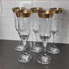 Vintage Cristalleria Fratelli Fumo Brothers Crystal Fluted Champagne Glasses  picture